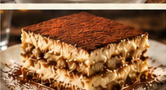 Tiramisu with cocoa dusting